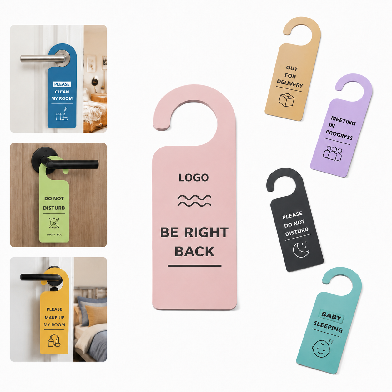 Custom PVC Door Hanger Sign Set for Hotel or Home