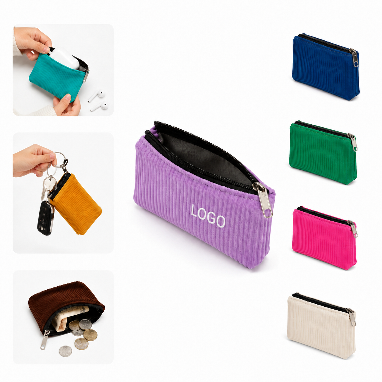 Canvas Zip Coin Pouch