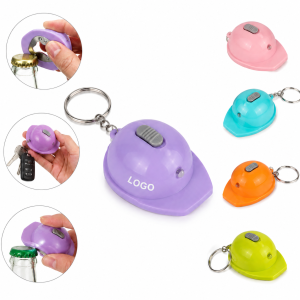 Mini Hard Hat LED Bottle Opener Keychain